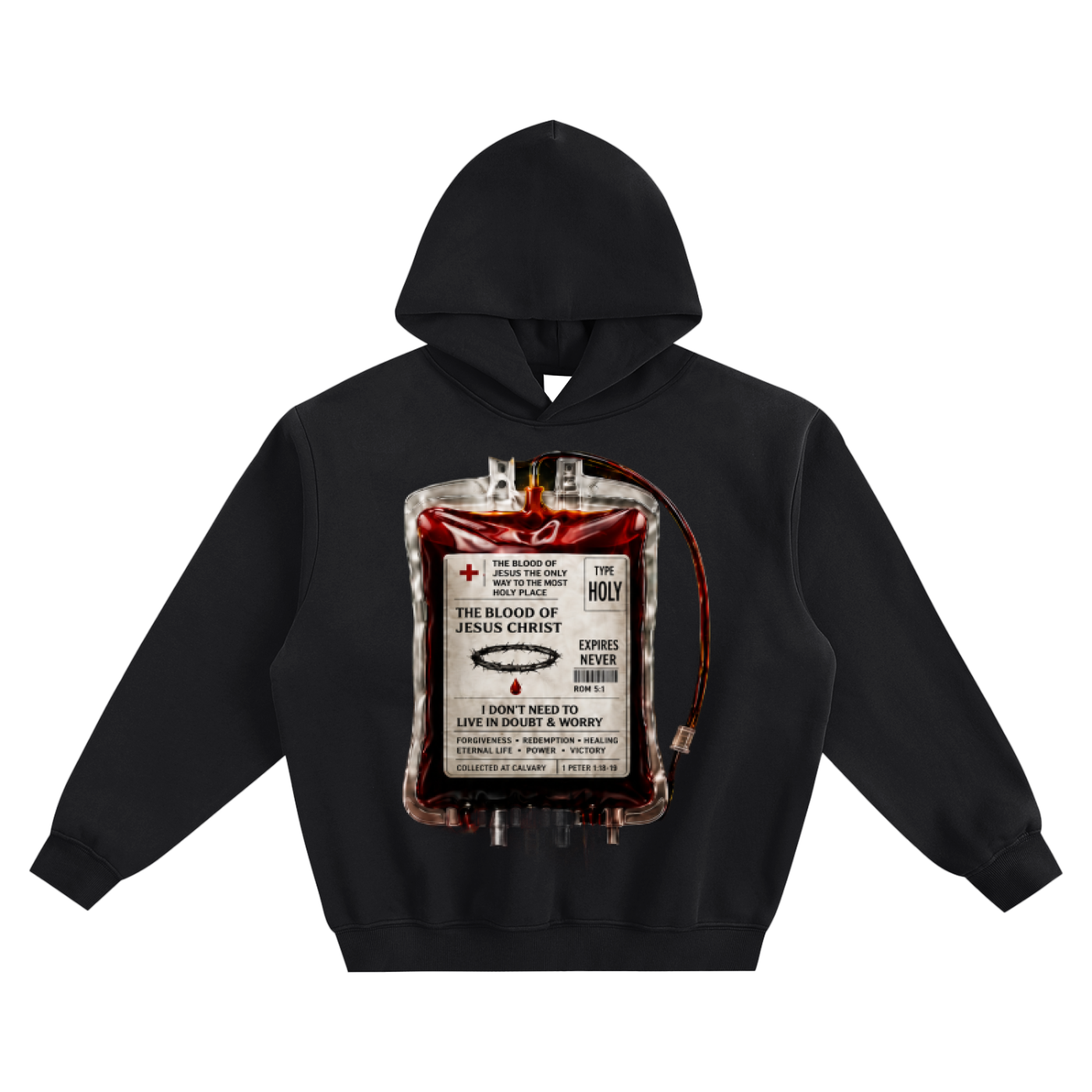Jesus Blood bag Hoodie