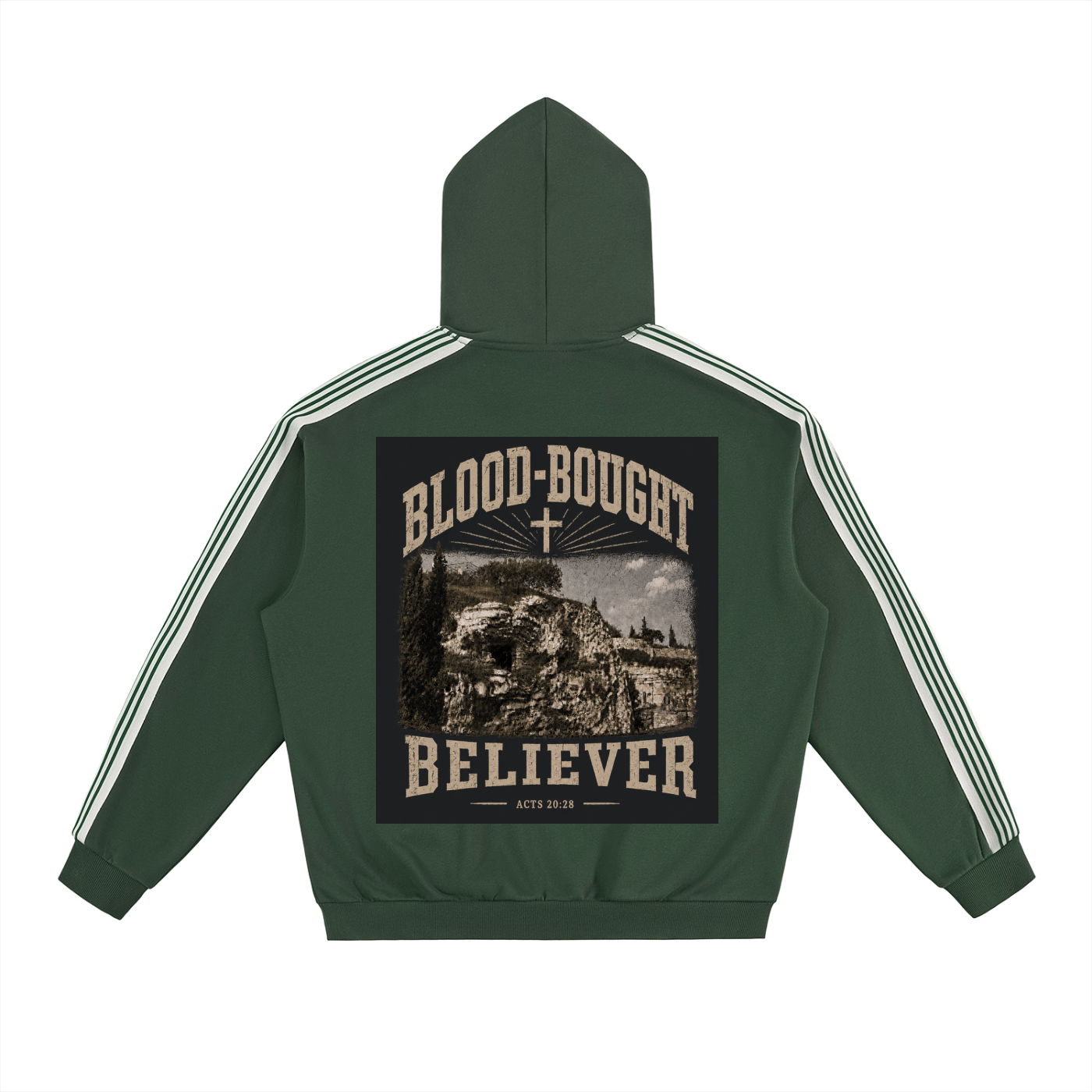 Side Stripe Drop-Shoulder Hoodie