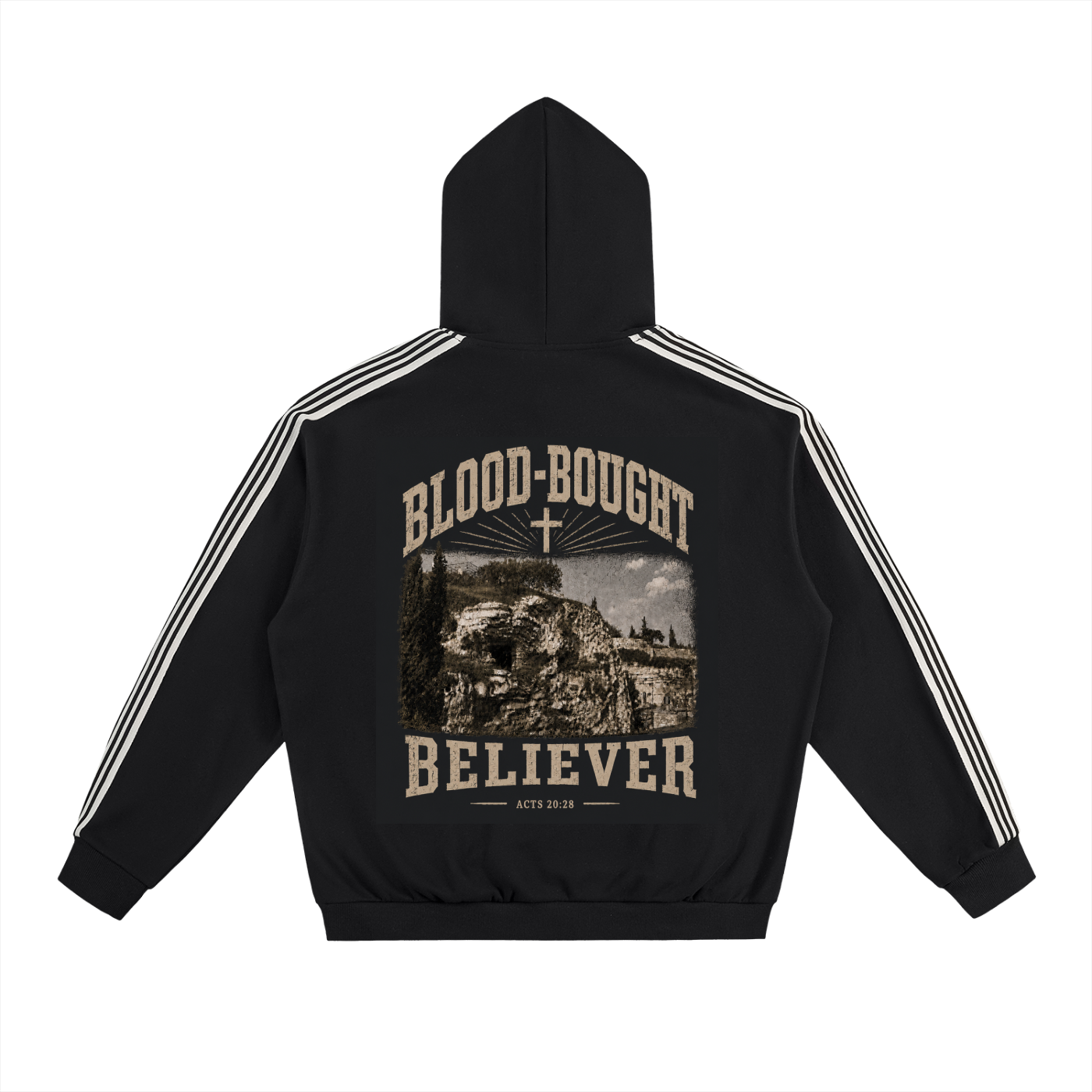 Side Stripe Drop-Shoulder Hoodie