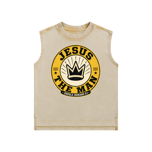 Jesus the Man google Romans 5:1 Kids' Tank Top