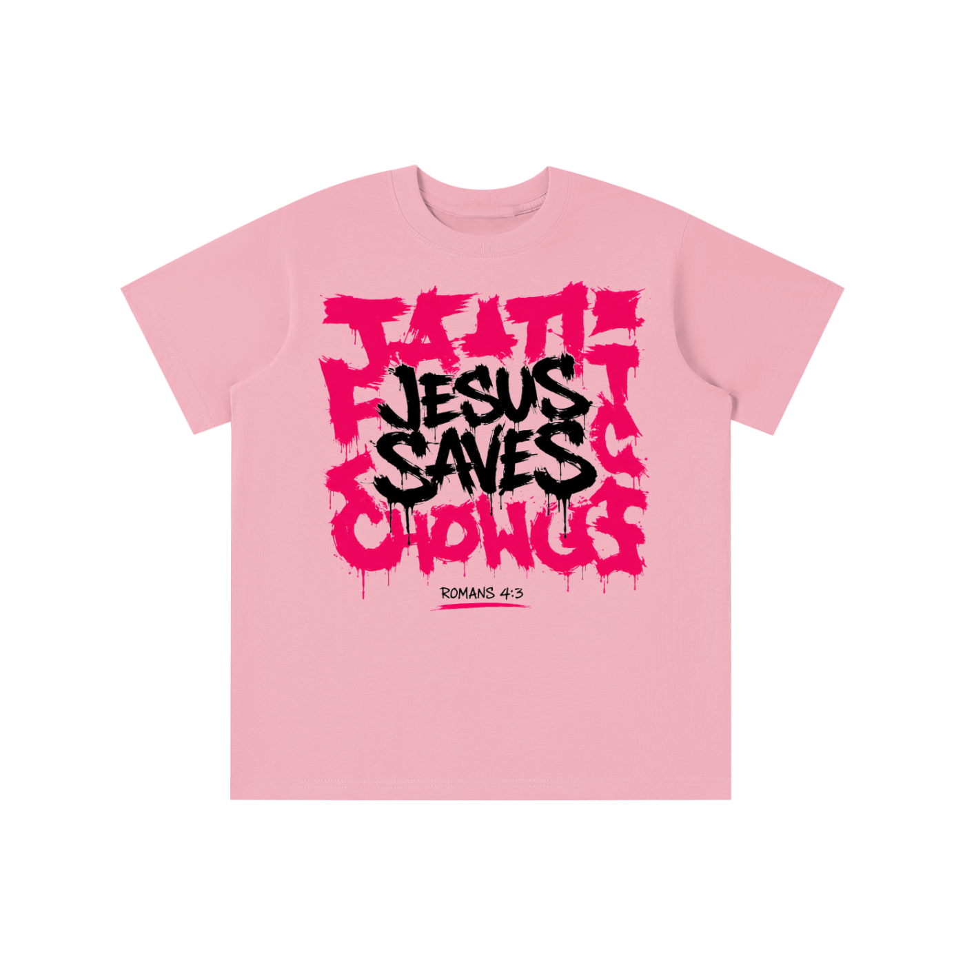 Jesus save pink and black logo youth T-shirt
