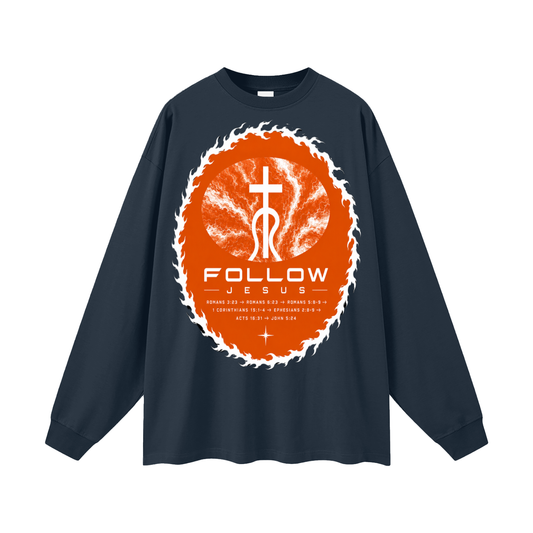 orange logo Follow Jesus Long Sleeve T-Shirt