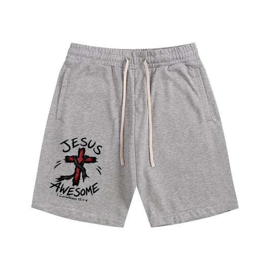 Jesus awesome with a cross Shorts