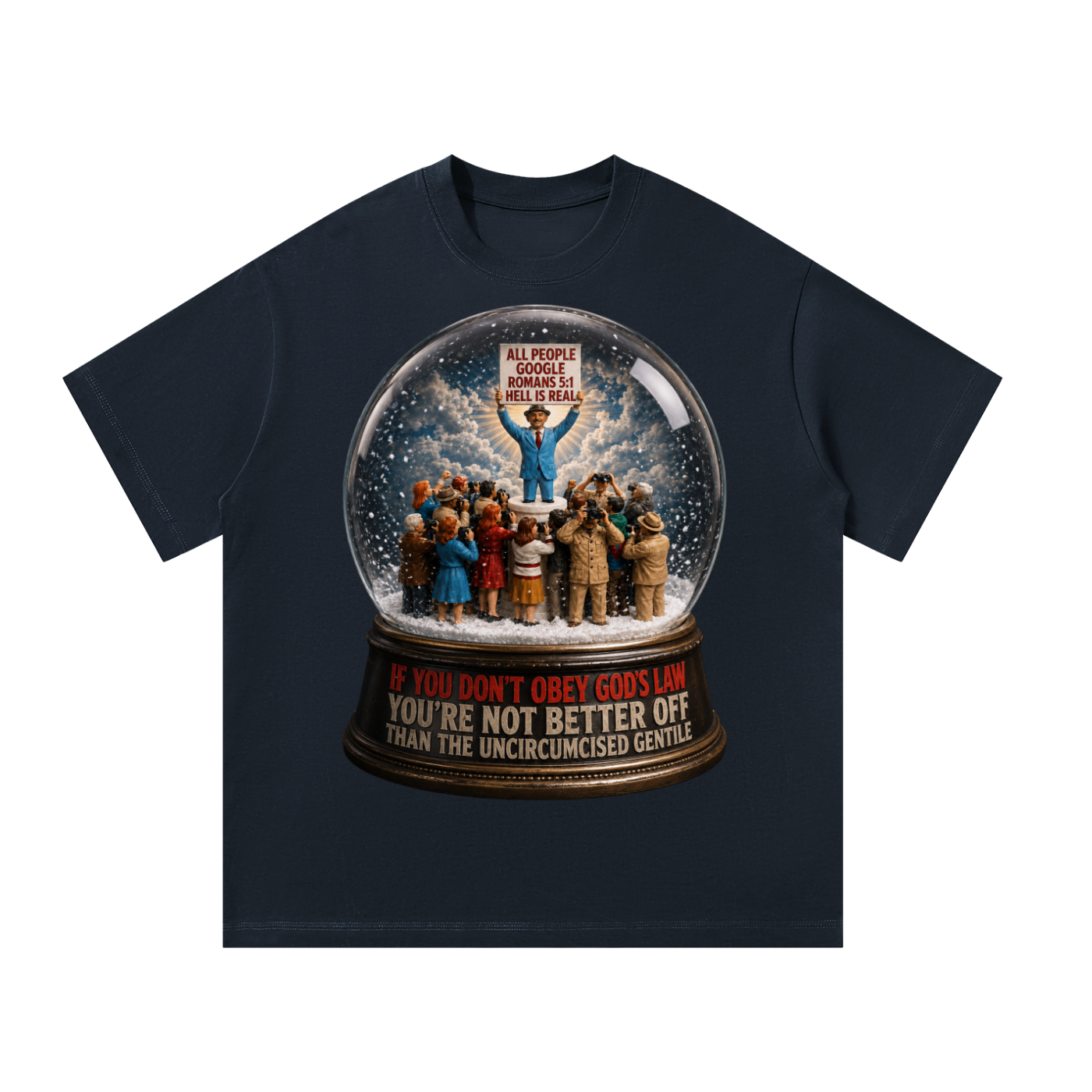 Google Romans 5:1 snow globe T-Shirt