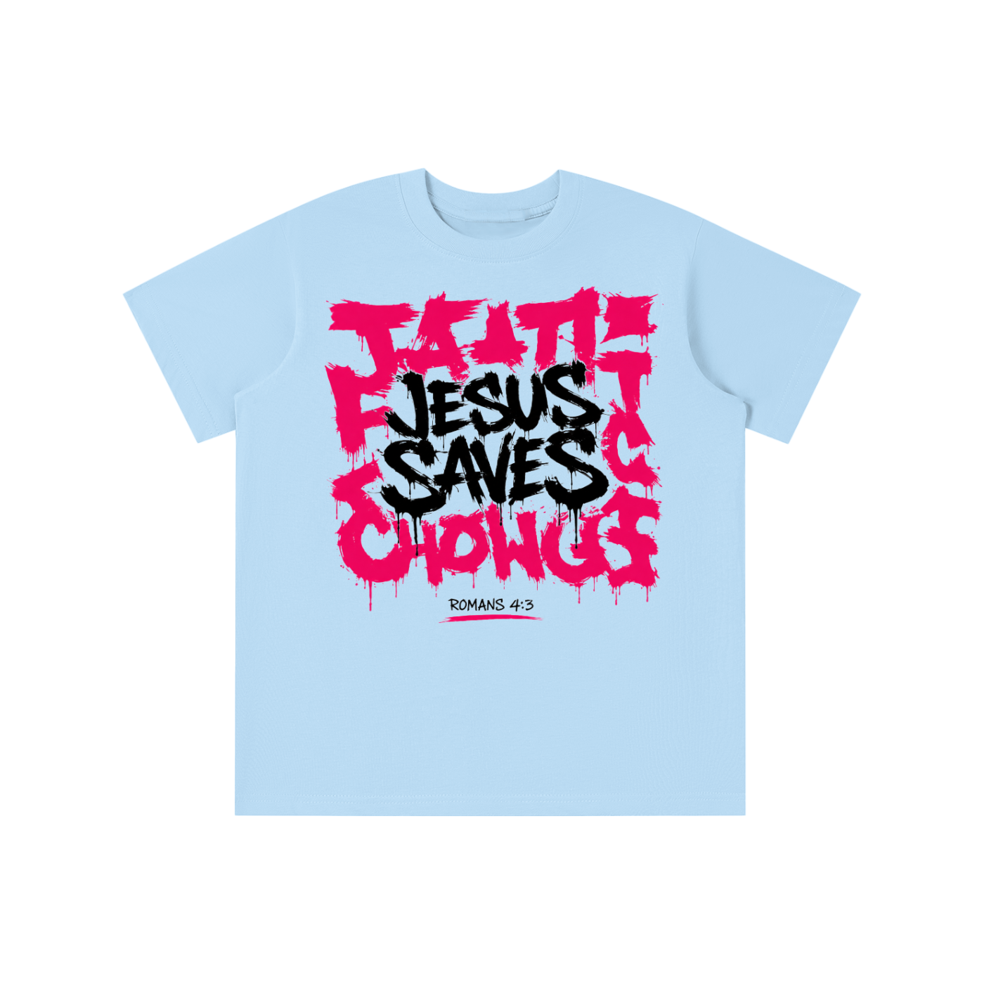 Jesus save pink and black logo youth T-shirt