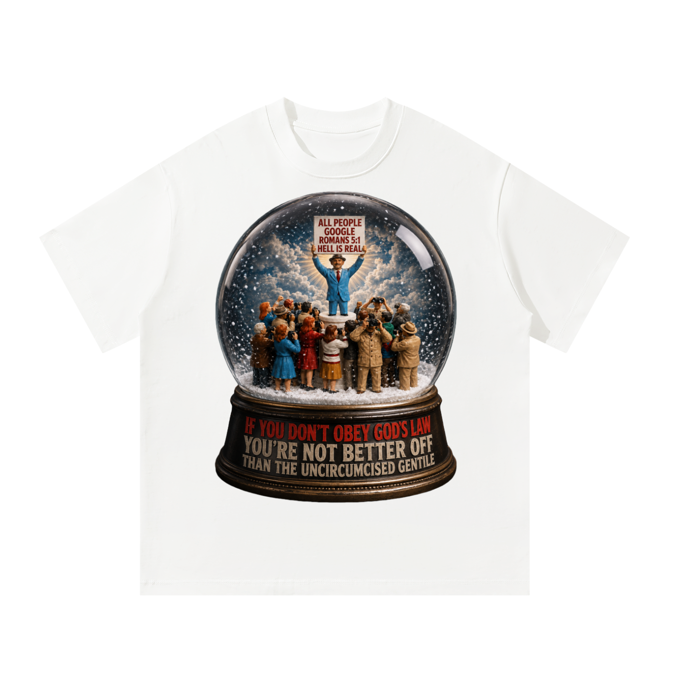Google Romans 5:1 snow globe T-Shirt