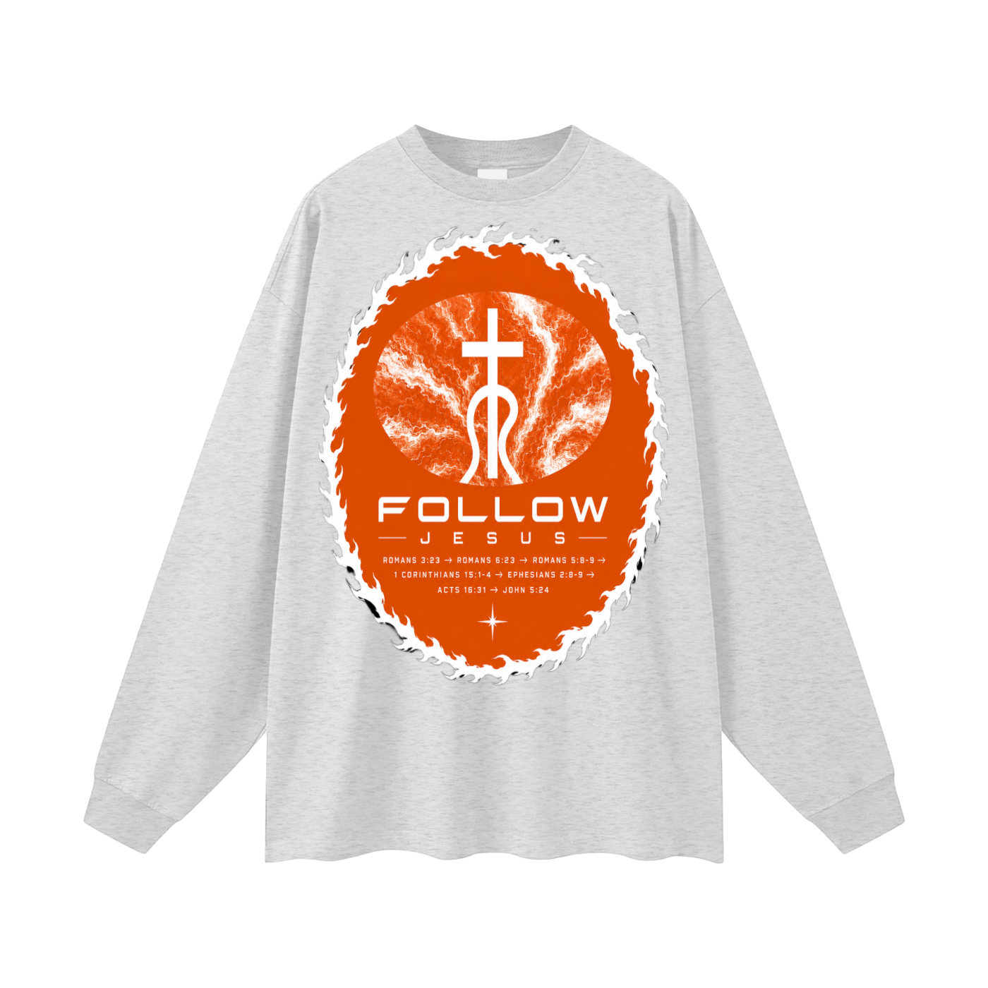orange logo Follow Jesus Long Sleeve T-Shirt