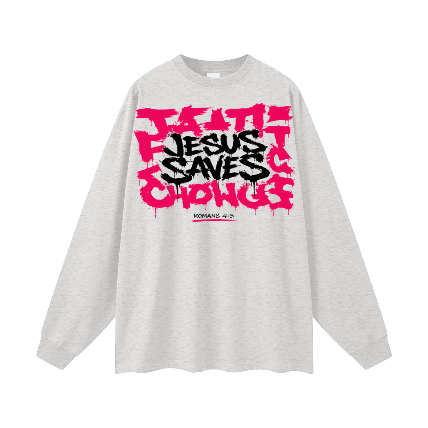 Jesus saves pink logo Long Sleeve T-Shirt