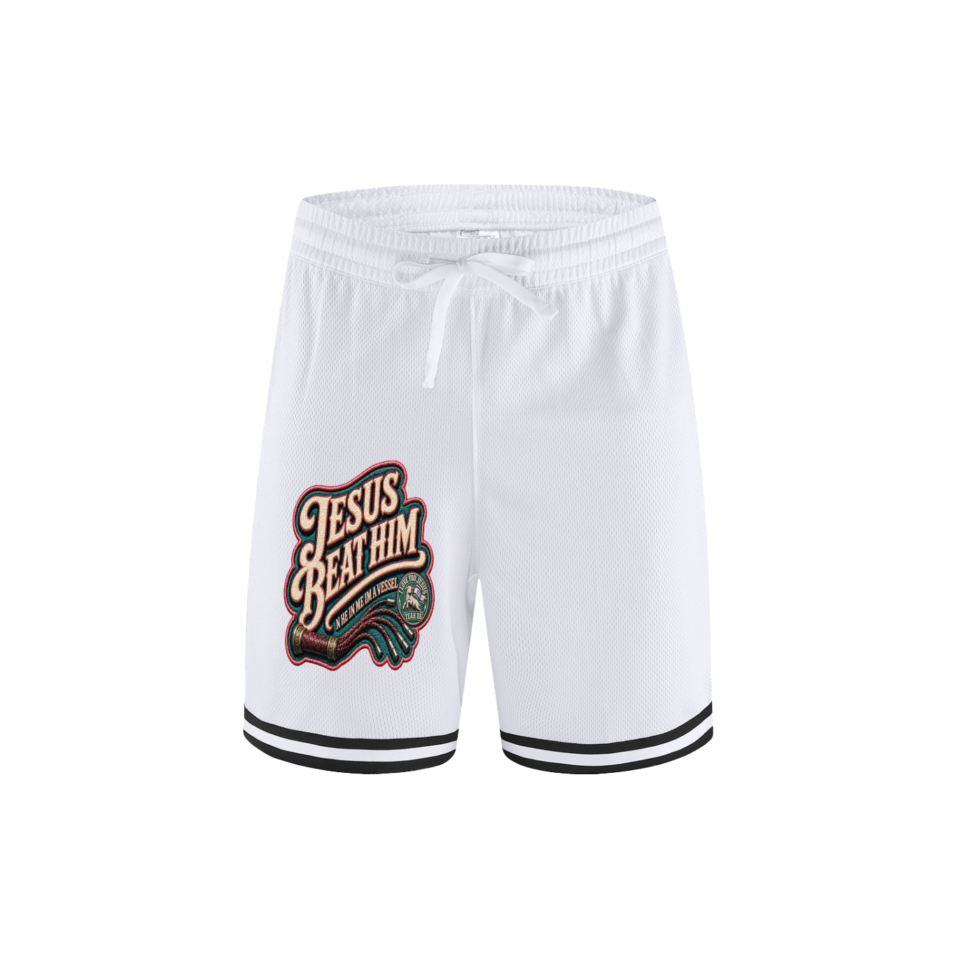 Jesus Beat Him Basketball Shorts