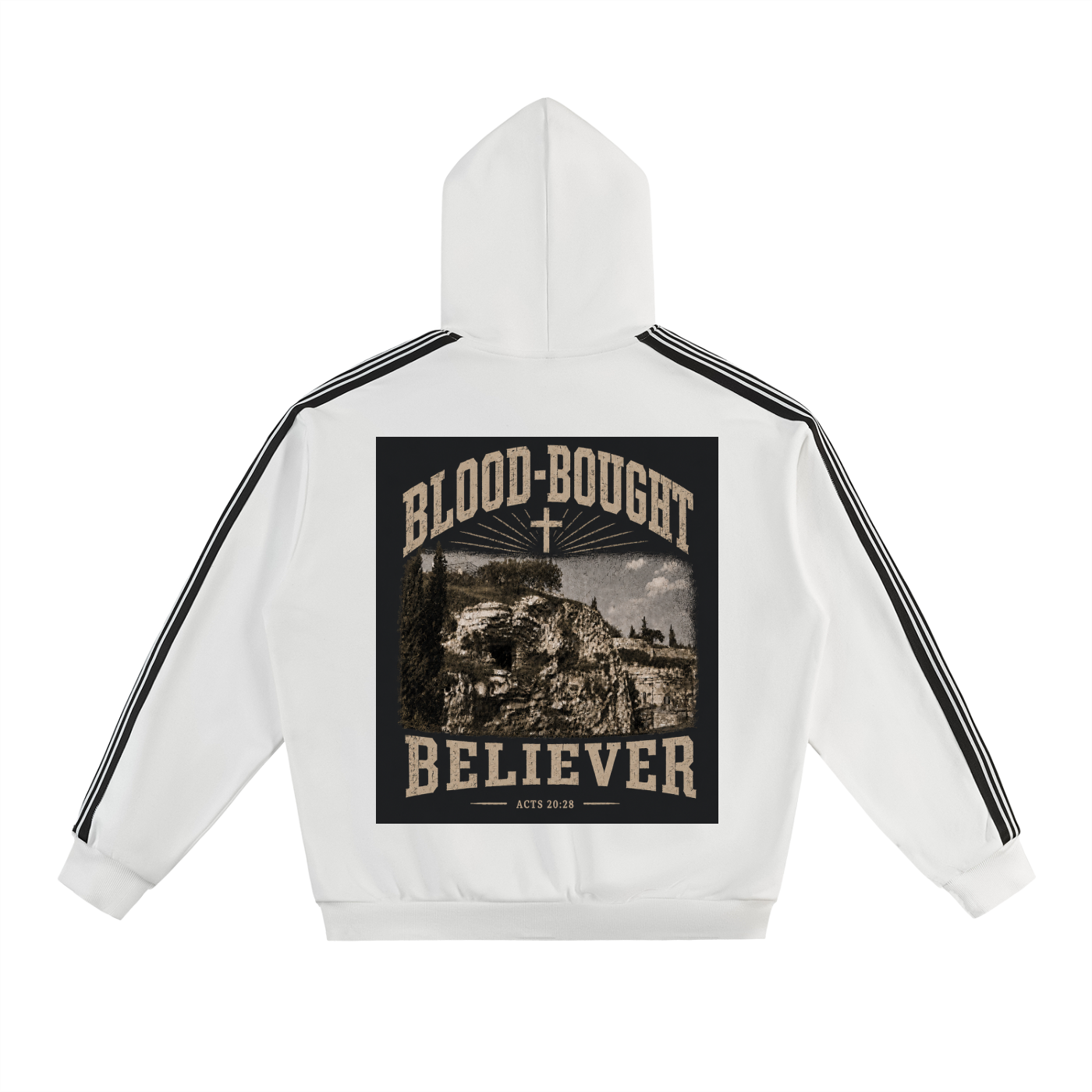 Side Stripe Drop-Shoulder Hoodie