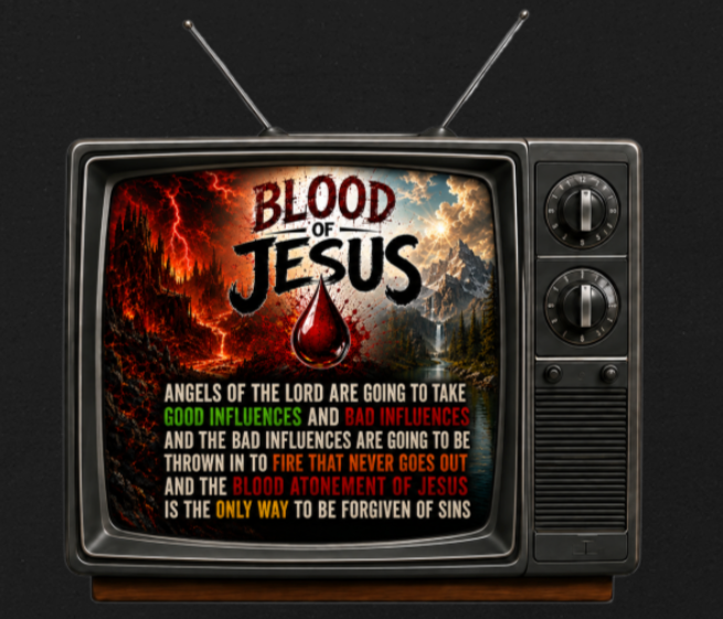 Blood of Jesus on a TV youth Sweatpants