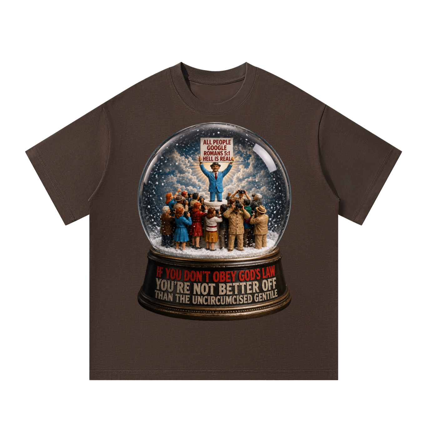 Google Romans 5:1 snow globe T-Shirt