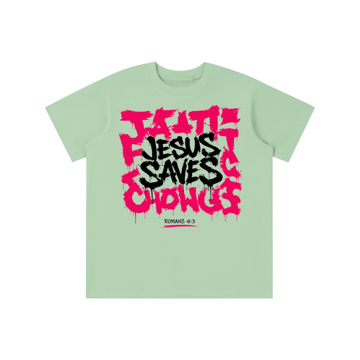 Jesus save pink and black logo youth T-shirt