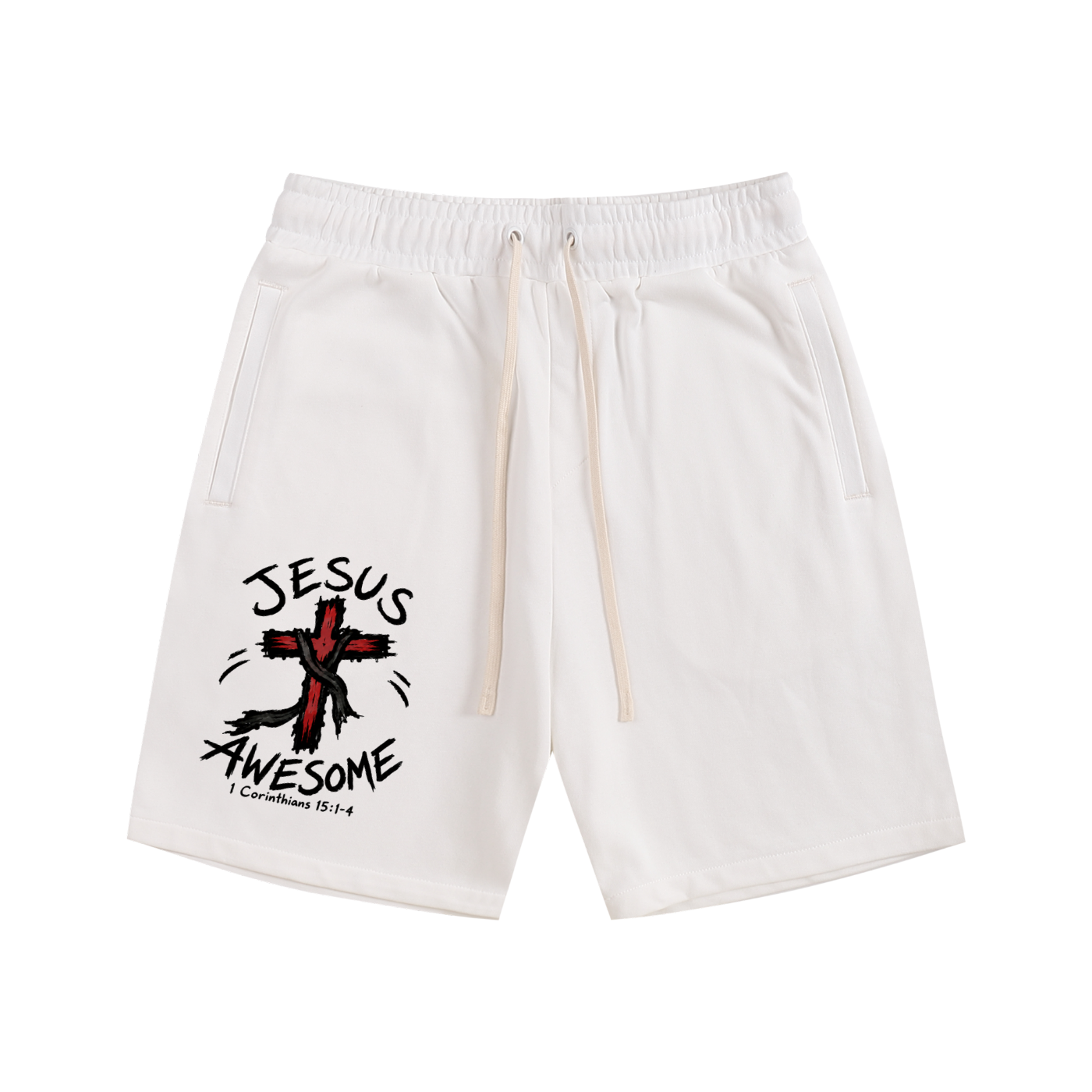 Jesus awesome with a cross Shorts