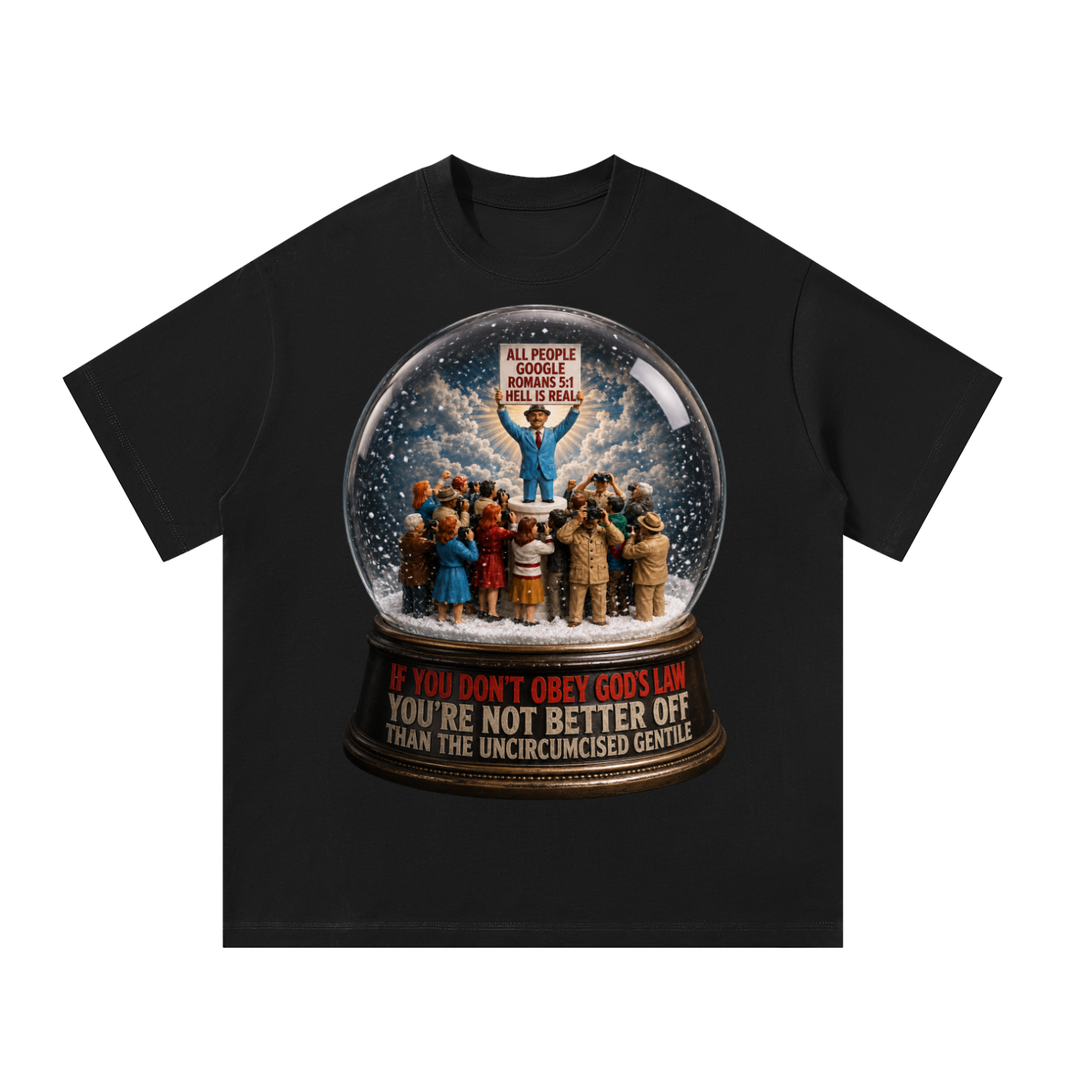 Google Romans 5:1 snow globe T-Shirt