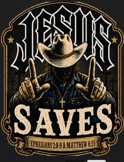 Jesus saves (EPHESIANS 2:8-9 & MATTHEW 6:15) T-Shirt