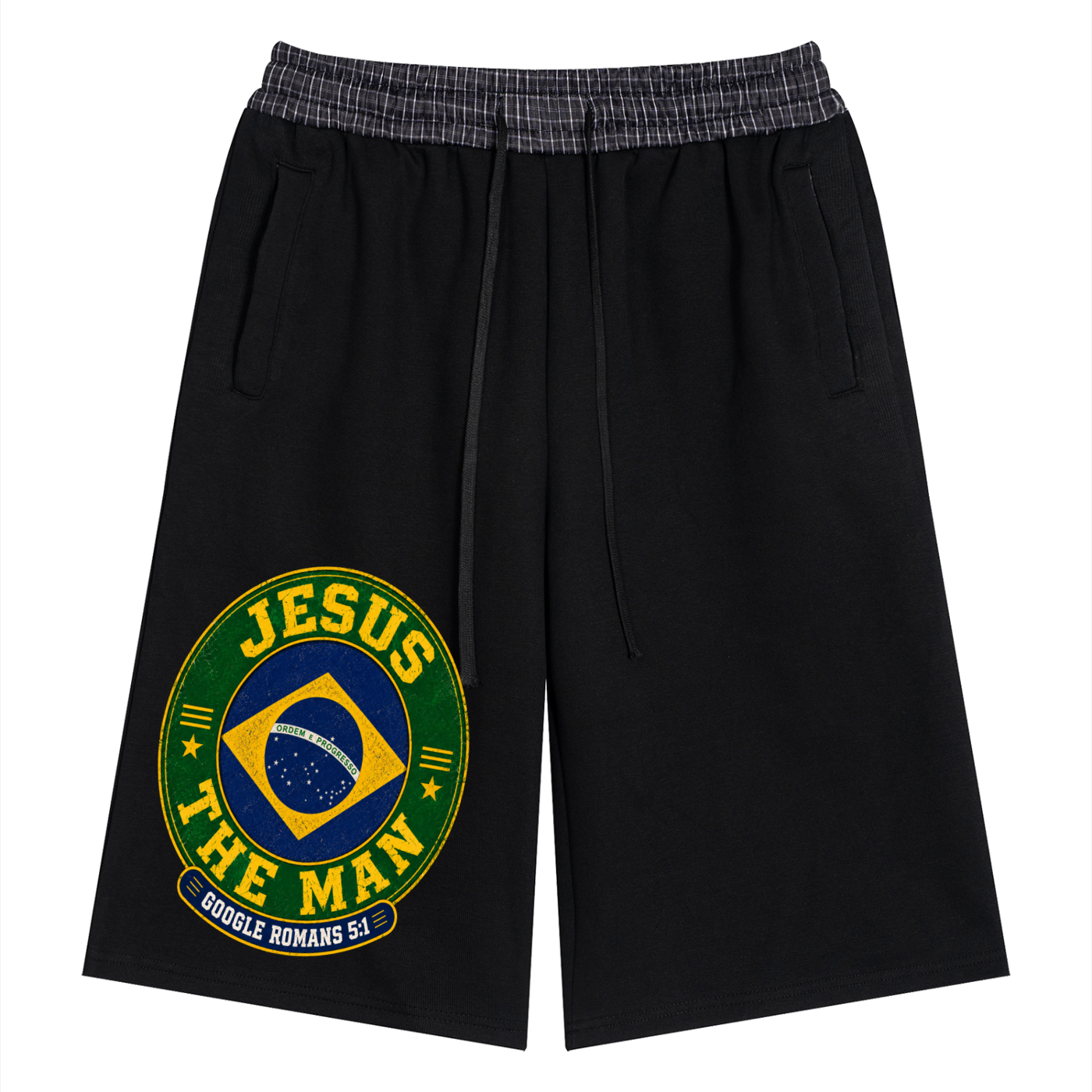 Jesus the Man Google Romans 5:1 Waistband Shorts