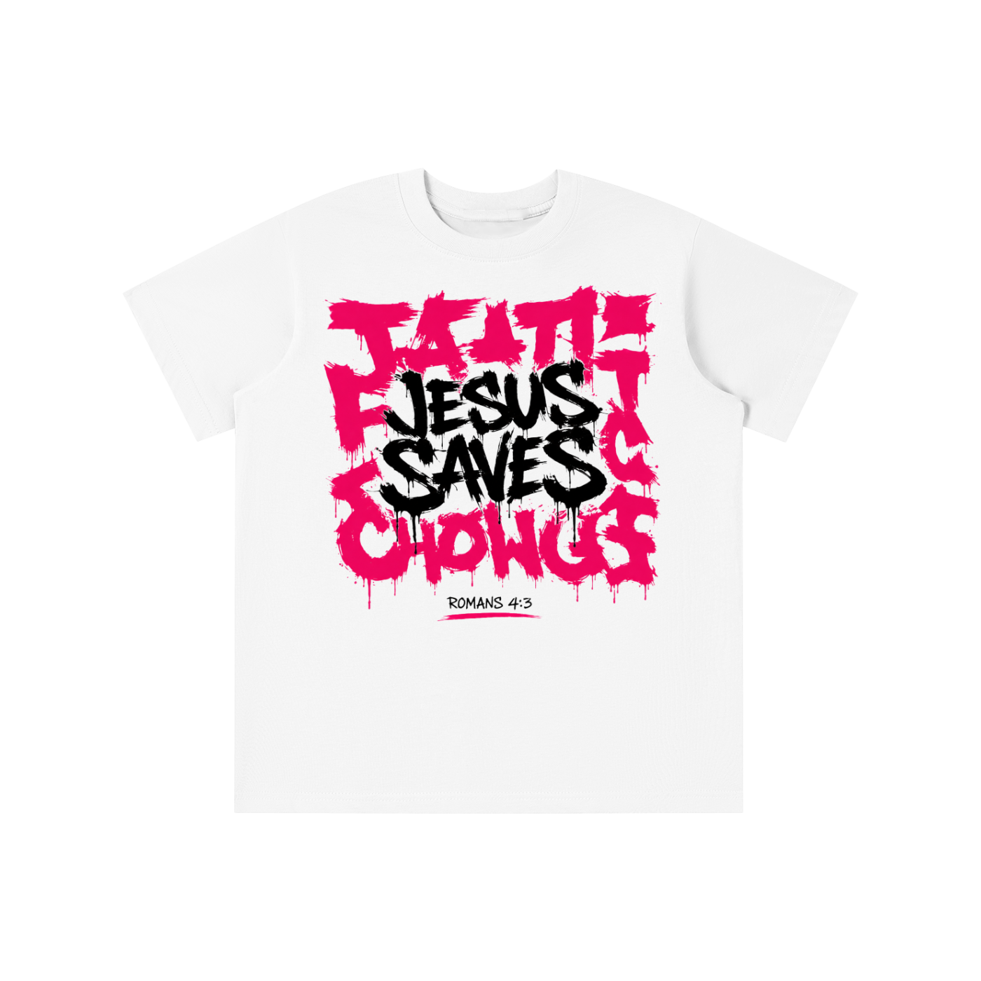 Jesus save pink and black logo youth T-shirt