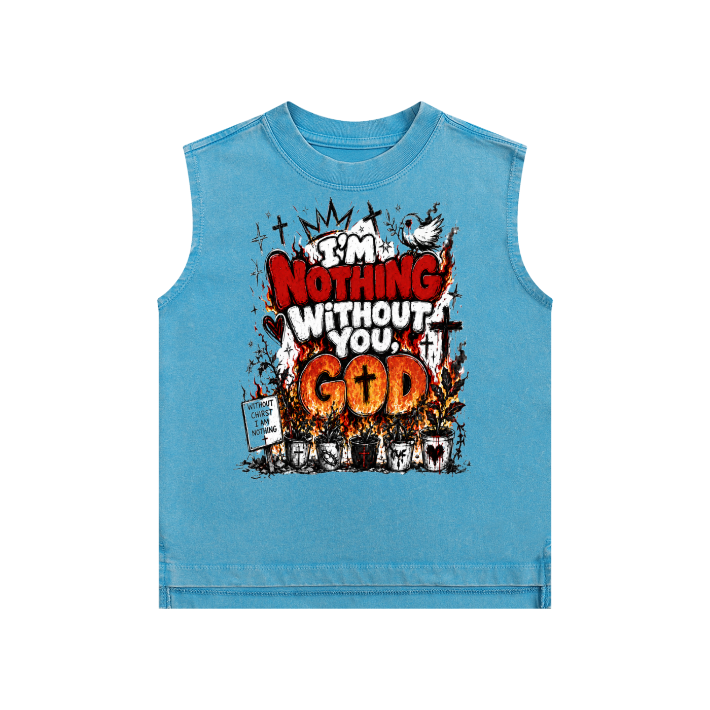 Im nothing without you God Kids' Tank Top