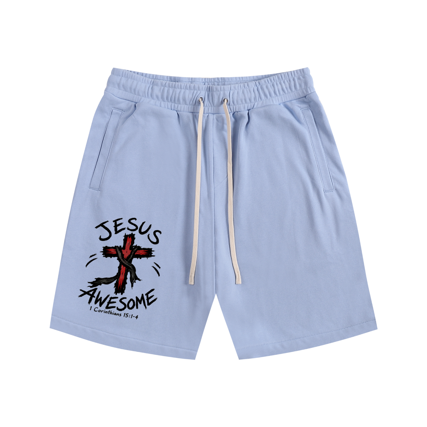 Jesus awesome with a cross Shorts