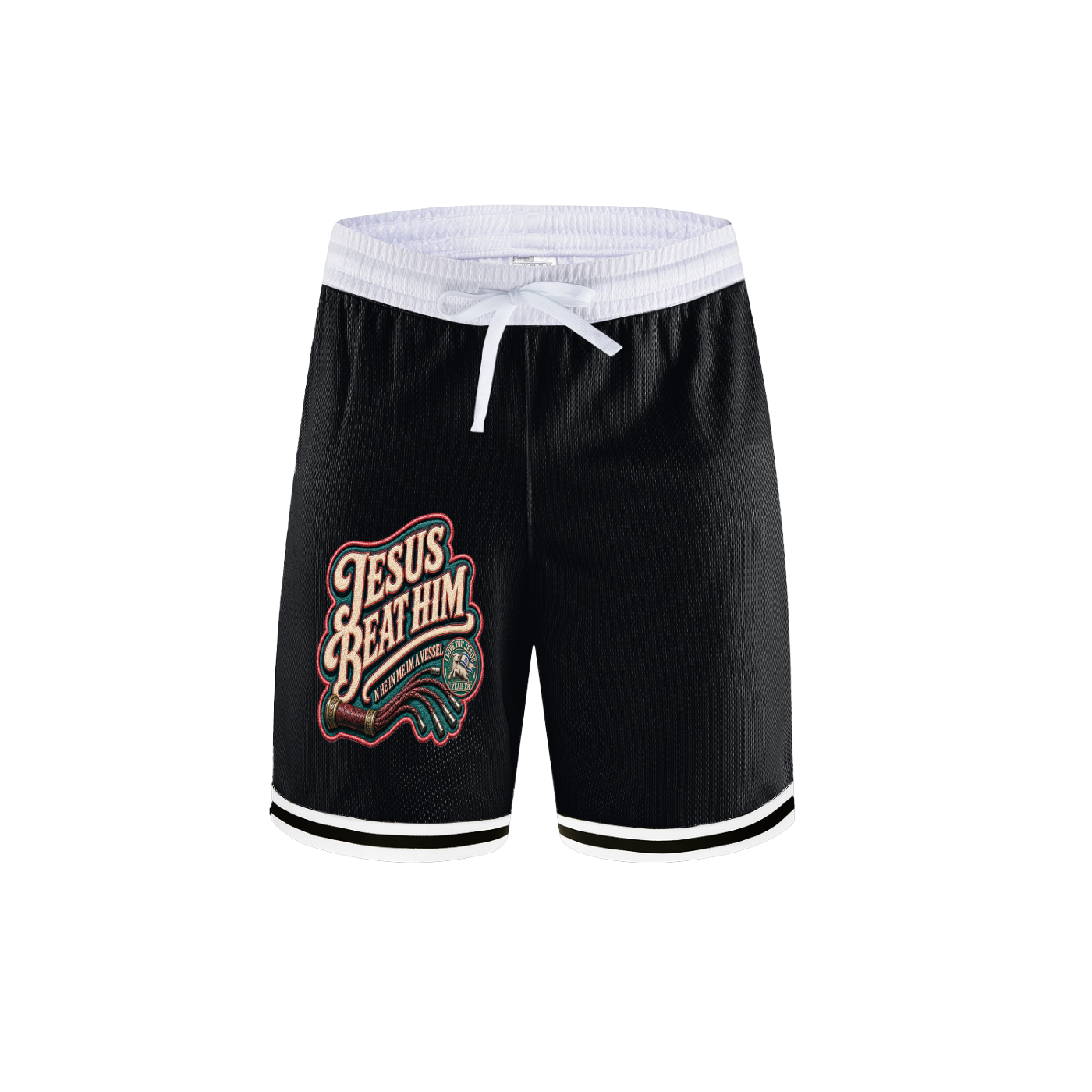 Jesus Beat Him Basketball Shorts
